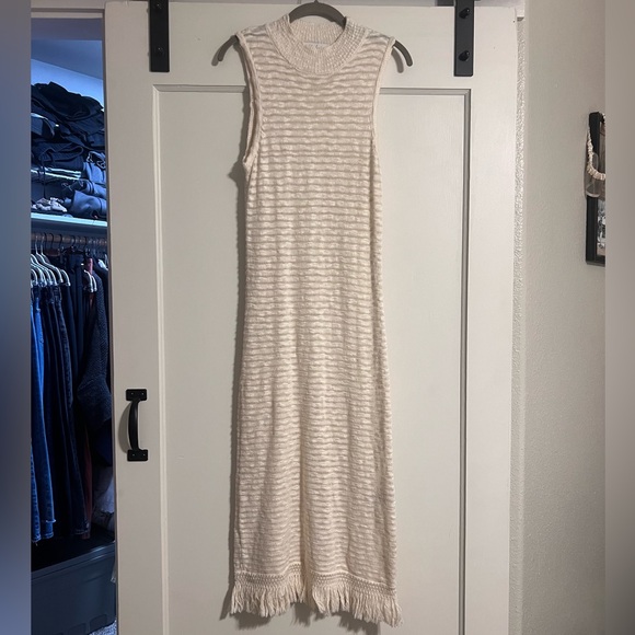 Anthro Callahan Knit Fringe Column Dress - Picture 3 of 9